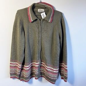 Vintage Tradition Country Collection Plus Zip Front Cardigan